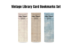 Vintage Library Card Bookmarks, Printable Reading List Product Image 4