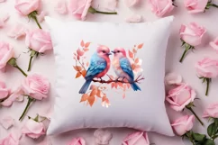 Valentine Kissing Birds Clipart, Valentine Couplet Product Image 4