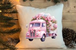 Pink Christmas Car clipart Sublimation, Christmas clipart Product Image 4