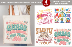 Funny Cat Autism Christian Quote Sublimation PNG Product Image 1
