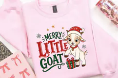 Merry Little Goat PNG, Christmas Goat Sublimation Design Product Image 3