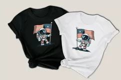 cute baby astronaut holding USA flag clipart svg Product Image 5