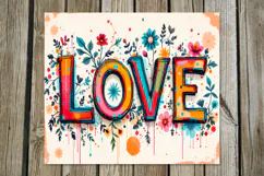Love hippie Inscription | 4 Boho Skinny tumbler designs PL Product Image 4