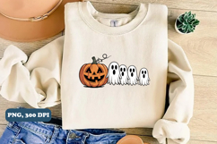 Halloween Pumpkin Chasing Ghost Png, Sublimation png design Product Image 4