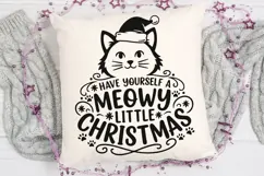 Have Yourself A Meowy Little Christmas Svg, Cat Lover Svg. Product Image 5