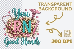 You RN Good Hands PNG Leopard Nurse Design, Cute RN Product Image 4