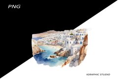 Greece summer clipart, Mediterranean Vacation Clipart Product Image 1