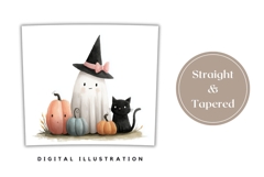 Watercolor Ghost Tumbler Design, Cartoon Halloween Tumbler Product Image 4