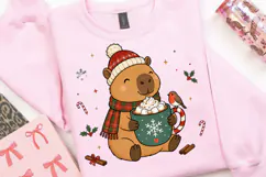 Cute Christmas Capybara PNG Clipart, Cozy Winter Capybara Product Image 3