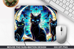Halloween Cat Mouse Pad Sublimation, Halloween Mouse Pad PNG Product Image 1