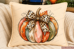 fall pumpkin png,pumpkin png,leopard bow pumpkin,boho fall Product Image 5