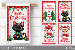 Christmas Kitchen Towel. Christmas Animals Kitchen Towel Product Image 1