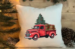 Red Christmas Truck Sublimation Clipart, Christmas PNG Product Image 4