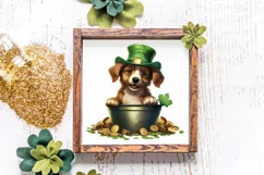 St Patricks Day Dog with Gold Coin Clipart, St Patricks Day Product Image 4
