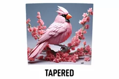 3D Pink Cardinal Bird Tumbler Sublimation Wrap | 3D Tumbler Product Image 3