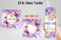 Mothers Day 20 Oz Tumbler Wrap Designs| Best MOM Ever Tumble Product Image 2