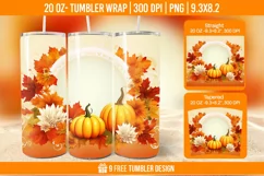 Pumpkin Tumbler Sublimation Wrap, 20 oz Fall Tumbler Wrap Product Image 1