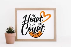 My heart is on that court svg, Basketball shirt svg, Product Image 3