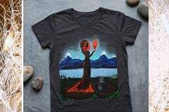 Witchy fire goddess wall art print of painting flame spirit Product Image 3