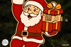 Christmas Santa Tracker Ornament SVG | Glowforge | Laser Cut Product Image 3
