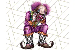 Creepy Clown Halloween PNG Clipart, Spooky Circus Art Product Image 4