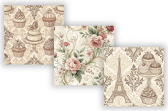 Paris Floral Digital Paper Pack, Elegant French Seamless Product Image 4