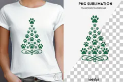 Paw print Christmas tree png design for T-shirts Product Image 4