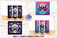 Skull Flower 20 OZ Tumbler Sublimation Design PNG BUNDLES Product Image 4