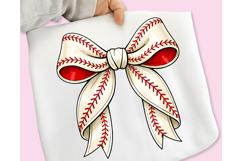 Coquette Baseball Bow PNG, Vintage Baseball Bow PNG, Bow PNG Product Image 5