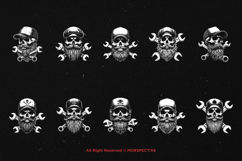 10 Bundle Dark Art Mechanic Skull Garage Trucker Hat Product Image 6