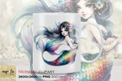 Mermaid Clipart PNG | Mermaid Illustration | Underwater Product Image 1