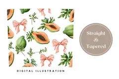 Watercolor Papaya Tumbler Design, Papaya Fruit Sublimation Product Image 4