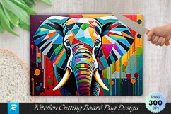 Elephant Painting Cutting Board Sublimation Design Product Image 1