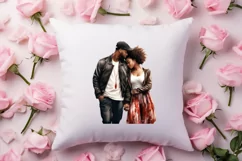 Valentines Day Black Couple Clipart, Black Couple Clipart Product Image 4