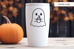 Ghost Holding Drink SVG, Halloween Ghost SVG Product Image 4