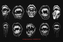 10 Bundle Dark Art Mouth Fangs Vampire Teeth Tongue Lips Product Image 6