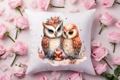 Couple Owl Valentines Day Clipart, Couple Owl Clipart Product Image 4