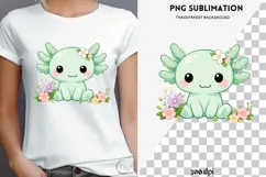 Pastel kawaii axolotl png design for T-shirts Product Image 4
