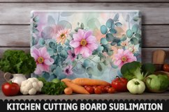 Cutting Board Sublimation Design - Flowers Sublimation PNG Product Image 1