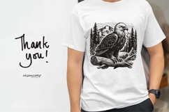 Eagle Silhouette Vector with Forest Landscape Product Image 4