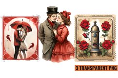 Valentines Romantic Retro Style Stamp Clipart Product Image 1