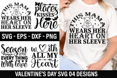 Valentine&#039;s Day SVG Design -This Mama Wears Her Heart On Her Product Image 1