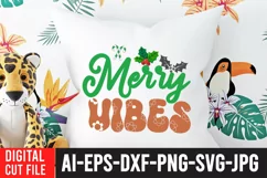 Merry Vibes SVG Cut File , Merry Christmas SVG Design Product Image 2