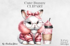 Cute Baby Bunny Clipart PNG. Product Image 1