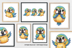 15 Bundle Watercolor Colorful Baby Parrot Cute Bird Macaw Product Image 4