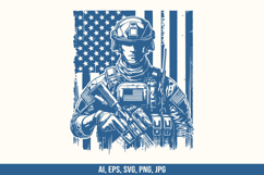 Patriotic Soldier Vector SVG Bundle Product Image 5