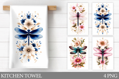Dragonfly Kitchen Towel Design. Dragonfly Sublimation Product Image 1