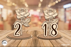 Flowers Table Numbers Bundle | Glowforge | SVG Product Image 4