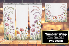 20oz Sublimation Design Download , Flowers Product Image 1