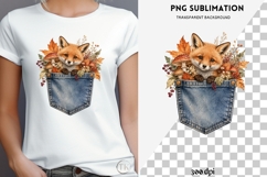 Autumn denim pocket png design for T-shirts Product Image 4
